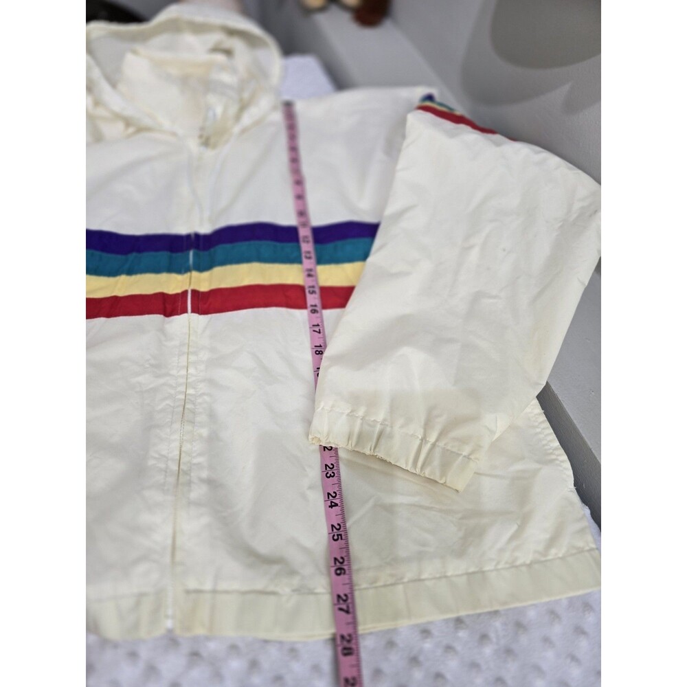 Vintage 80'S Arnold Palmer Golf Jacket 2 Pocket Mens XL Windbreaker Rainbow Hood - Picture 8 of 16